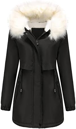 Дасеис руно поставена со качулка Парка јакна, зимско трчање палто за женски долги долги ракави, случајно копче надолу памук