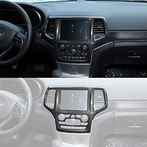 Табла GPS навигациски панел Трим целосна покривка за 2014-2018 година Jeep Grand Cherokee SRT8 ABS внатрешни обликувања црни јаглеродни
