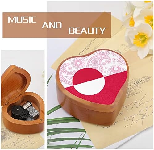 Гренланд Пајсли Флеј, часовници Музичка кутија гроздобер дрвена форма во форма на музички кутии играчки подароци украси