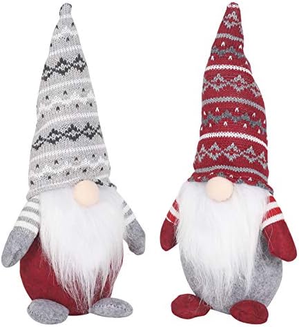 COTILL Christmas Gnome плишани, 2 парчиња празнични гноми скандинавски шведски том сет фигурини Божиќни украси Божиќна декорација
