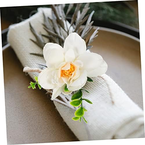 Doitool цвет салфетка прстен цвет украс трпезарија за трпезарија декор свадба маса декор 2 парчиња салфетки прстени токи свадбени