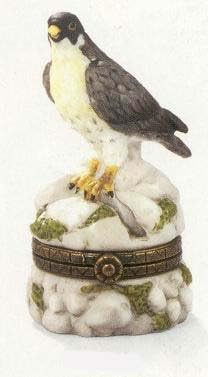 Peregrine Falcon Phb Porcelain Hinged Box - Среден запад од сериите на Bird of Pley Falls Falls Falls Birds