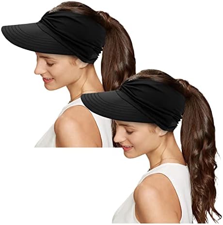 Сонце визир капа за жени конска опашка спортска капа за заштита од широки облици на празен врвен визир капи за плажа на отворено