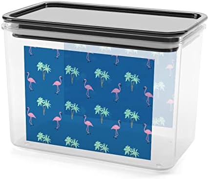 Фламинго Палма Пластична Кутија За Складирање Храна Контејнери За Складирање Со Капаци Оризова Тегла Запечатена Кофа За Организација На Кујната