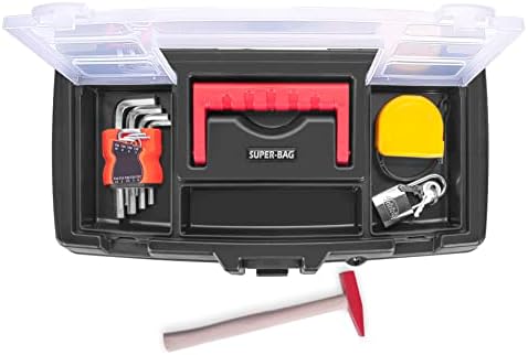 VHD ECO Master Red Plastic 16 ″ Tool Cox со отстранлив фиока за алатки една пластична брава