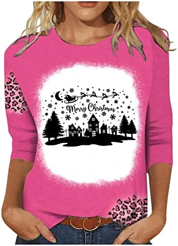 Меки џемпери за жени Божиќниот печатен брод на вратот на врвовите униформни класични женски џемпери за пуловер