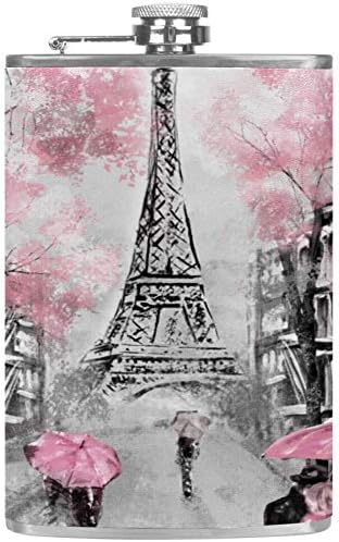 Нехомер Масло Сликарство Париз Нерѓосувачки Челик Колба За Колкови За Жени Мажи, 227мл