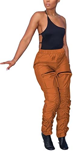 Voghtic женски карго -џогер панталони еластични високи половини, буги армиски замор, карго панталони директно широки нозе, панталони