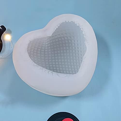 3Д калап за смола од срце, силиконски ткаен loveубовен калап за сапун DIY, епоксидни калапи глинени алатки за правење чоколади