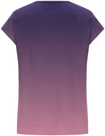 Женски летен краток ракав маица тинејџерска девојка чипка трим врвови случајни опуштени фит блуза графички модни маички кошули