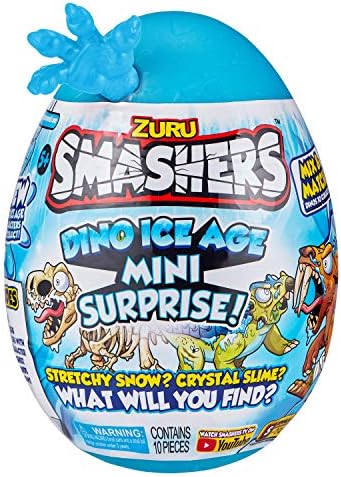 Smashers Dino Ice Age T-Rex од Zuru Mini изненадување јајце со многу изненадувања! - Слим, играчка за диносаурус, колекционерски производи,