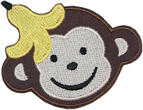 JPT - банана мајмун насмевка овошје симпатична цртана филмови деца шијат на железо на лепенка извезена апликација железо/шиење на закрпи