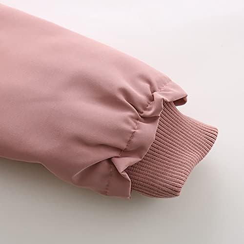Плус големина празнични палта за женски случајни долги ракави со цврста боја дебела пуферка јакна со слабеење со