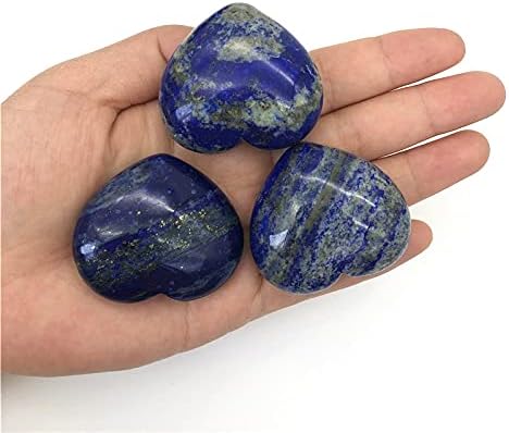 Binnanfang AC216 1 парче природно сино лапс лазули кристален облик на срце чакра камења врежани реики лековити декорации природни