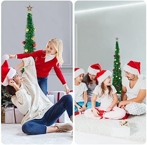 Homdox 5ft вештачка новогодишна елка, склопувачка новогодишна елка со склопувачки молив Божиќ со 30*1,97 Божиќни топчести украси,