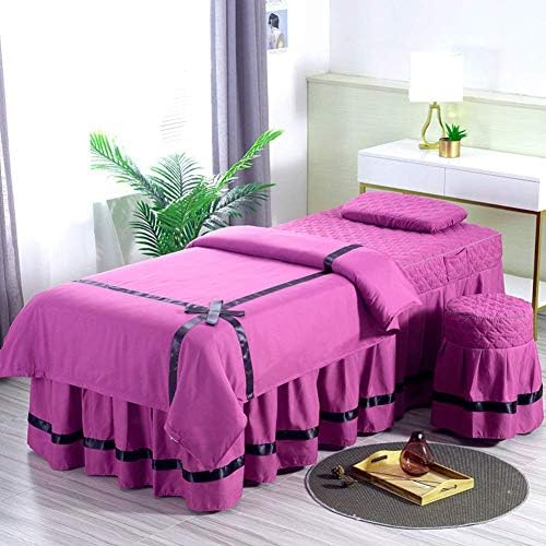 Zhuan Едноставен кревети за масажа со здолништа за масажа за масажа за масажа поставени валенти опремени кревети за кревет 4-парчиња за убавина