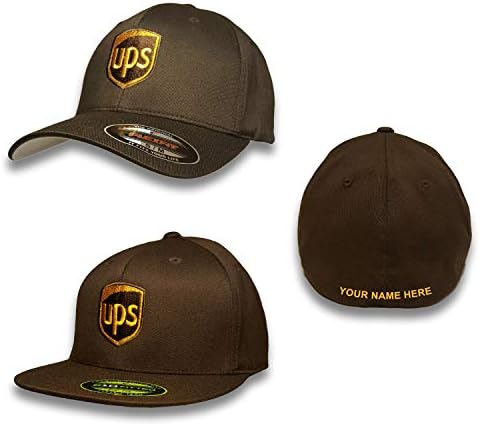 Услугата за парцели во Браун Јунајтед персонализирана извезена предна и задна опремена FlexFit Браун Бејзбол капа капа