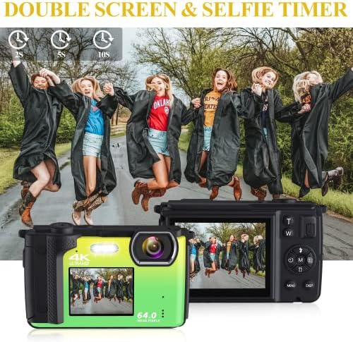 Дигитална камера Saneen, 1080p Детска камери за фотографија, компактен момент од 44MP и фото -фотографски камери за тинејџери, деца,