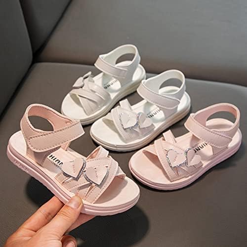 Деца чевли мода Loveубов декоративни дебели единствени сандали меки единствени удобни принцези сандали кои не се чевли