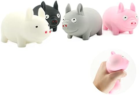 Gutiquanjj 4 парчиња свињи со стрес играчки играчки, играчка за стискање на свињи, играчки со фиџет за возрасни и деца, симпатична свињска