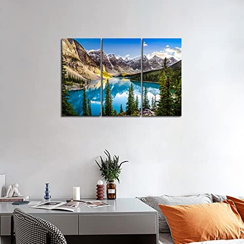 Колорадо wallидна уметност 3 парчиња снежна планина и езеро Национален парк пејзаж модерно уметничко дело Сликање на платно