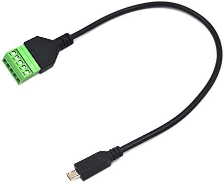 KEWORK 11,8 инчи микро USB машки до 5 пински завртки за полнење женски полнење и пренесување на адаптер за пренесување на адаптерот