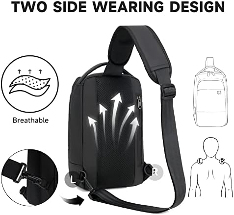 Jumo cyly водена торба за прашка за мажи, USB крстосница ранец обична торба за рамо на рамото