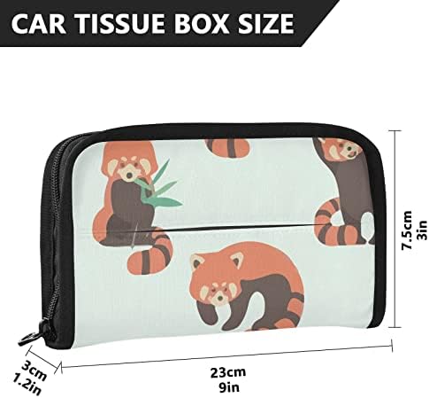 Држач на ткиво на автомобилот Симпатична Raccoon-Cat-Red-Red-Panda Tission Dispenser држач за салфетка