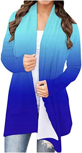 Блуза со спандекс за жени Зимански пад на долги ракави графички салон кардиган врвни тинејџерки облека пс