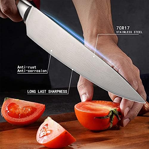 Готвач Нож, кујнски нож 8 Инчен Професионален Издржлив Нож За Паринг Ултра Остар Готвач Нож Премиум Нерѓосувачки Челик Алатка За Сечкање