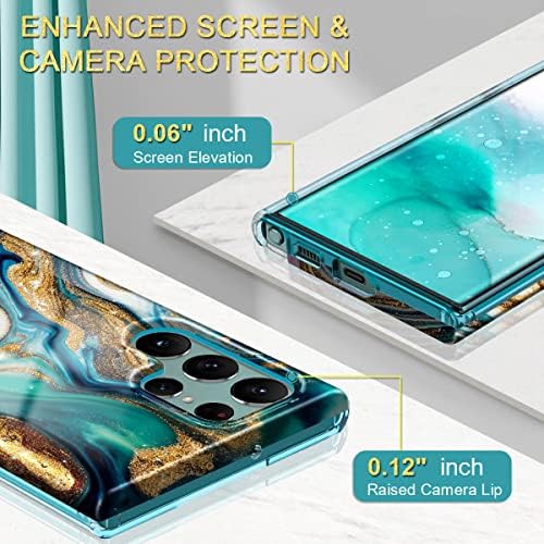 Btscase За Samsung Galaxy S22 Ултра 5g Случај, Златен Сјај Блинг Мермер Тврд Грб Тенок Стилски Отпорен На Удари Издржлив Пад Заштитни