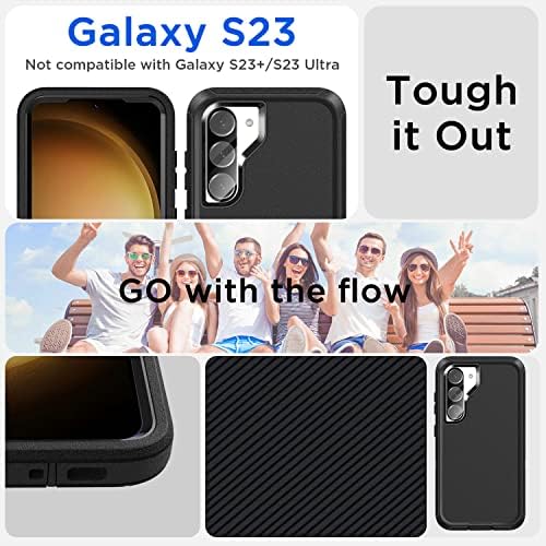 Аиказа За Куќиште Samsung Galaxy S23 со Заштитник На Екранот, Тешка Заштита Од Пад На Целото Тело Солиден Отпорен На Удари/Отпорен На Прашина