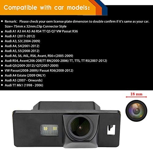 HD 1280x720p Камера За Рикверц Заден Поглед Резервна Камера Водоотпорна Ноќна Визија За Audi A3 8P 8V S3 A4 B6 B7 B8 S4 A6 C6 S6 RS6 A8 RS4