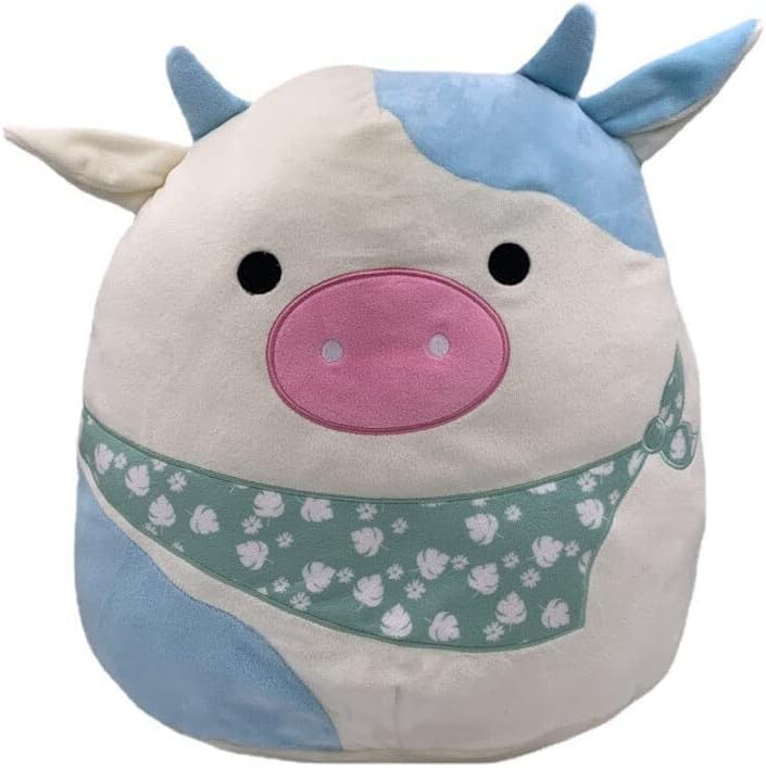 Siyihe 1pc симпатична играчка со кадифен со крави, перница од 12 инчи, полнети со крави, 3Д перница мека лумбална перница плишани полнети