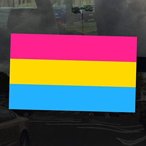 Применливо знаме за пансексуална гордост - налепница за винил - ширина 5 инчи