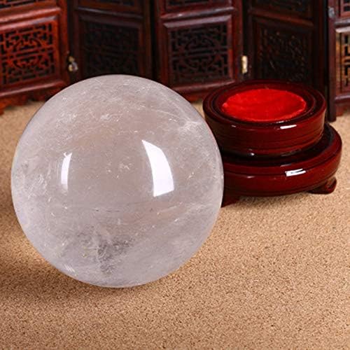 Fengjj природна бела кристална топка со рачно изработена полирана сфера Фенг Шуи Медитација Реики заздравување Метафизички биланс камен со
