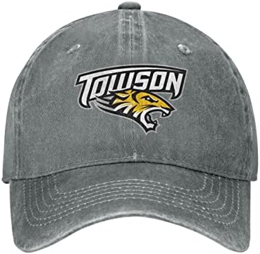 Логото на универзитетот Ytulhtp Таусон измиен бејзбол капа, прилагодлив унисекс, капачиња за бејзбол