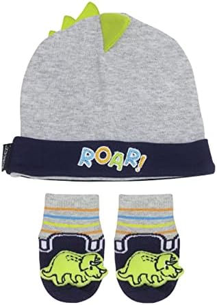 Робез бебешки девојчиња/момчиња памук со 2 парчиња капа и чорап поставени за бебе/новороденче/мали деца 0-12 месеци