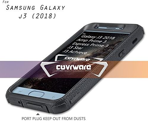 Covrware AEGIS Case Case for Samsung Galaxy J3 2018/J3 v 3rd/Express Prime 3/Head/J3 Star/Orbit/Amp Prime 3 Вграден заштитник на екранот