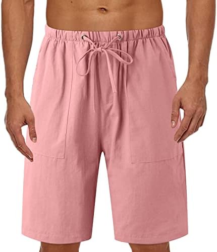 Jinинфе Менс обични шорцеви пролетни џебни спортови летни боди -билдинг памучни постелнини кратки папучи девојки папучи