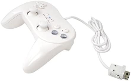 Бели класични жични контролори за игри со далечински управувач за контрола на GamePad, компатибилен за Nintendo Wii