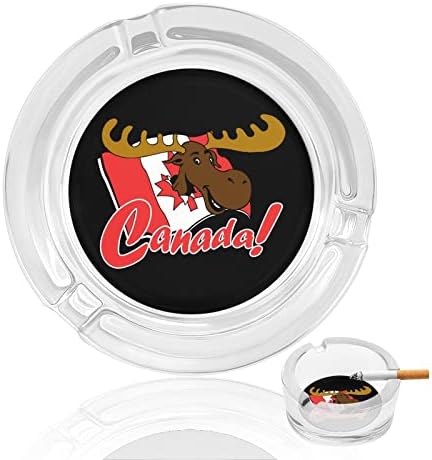 Канадски стакло од стакло од чаша, тркалезни цигари, држач за фиока за пепел за украси за внатрешни работи