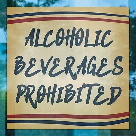 CGSignLab | Забранети Алкохолни Пијалоци-Ленти За Носталгија Држење На Прозорецот | 8x8