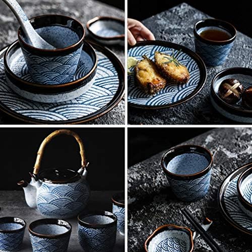 Cabilock Decanter сет кинески чаша чај 2 парчиња јапонски стил керамика саки чаша за садови деликатни ради поставете чаши чајци пиење чаши