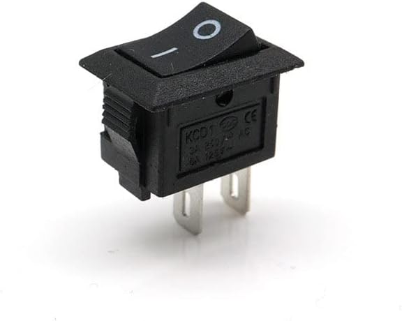 Прекинувач за копче за црно притискање од 50 парчиња 3A 250V KCD11 2PIN Snap-In IN/OFF Rocker Switch 10mm*15mm црна