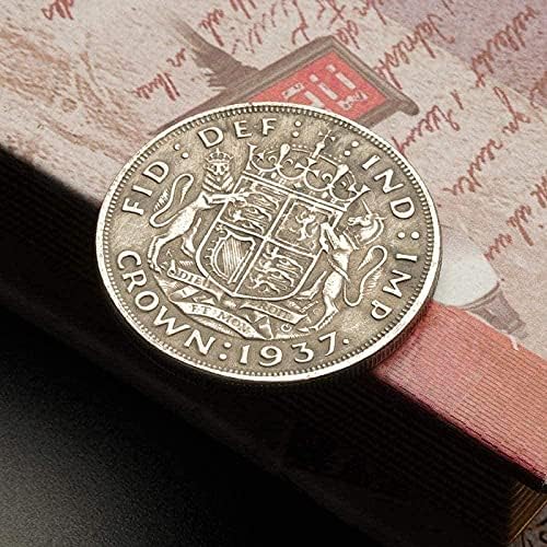 1937 година кралот Georgeорџ VI комеморативна сребрена монета сребрена долар Странска монета британски национален амблем сребро рунда антички копии