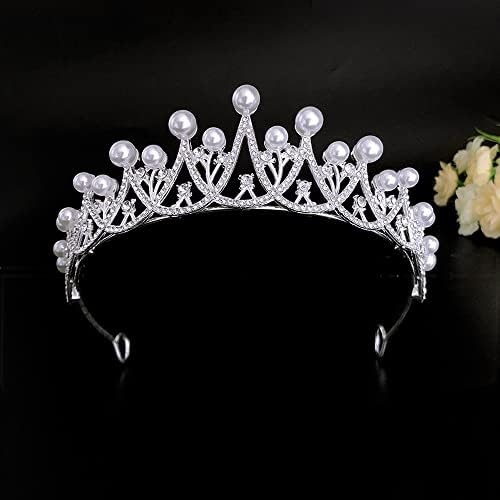 накит за коса круна дијадеми за жени Кристална Свадба Невестински Додатоци За Коса Сребрена Боја Мода Жени Принцеза Кралица Дијадеми