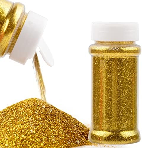 Baiyiyii Ultra Fine Glitter Powder 270g/3 бои металик злато лизгање црн занает сјај во прав Шејк шише Дополнително фино сјај за смола, нокти,