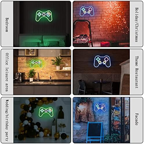 Игра Неонски знак Gamepad форма LED неонски светла знаци за wallидни декор игри декор за момчиња соба подарок за тинејџери момчиња за тинејџерски