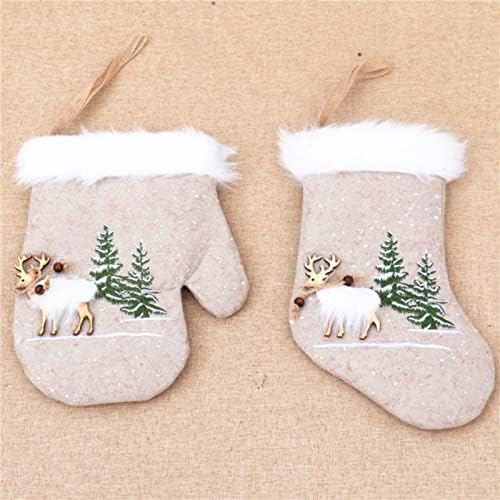 Божиќни Премиум Фланелни Чорапи Ракавици Детска Торба За Бонбони Торба За Подароци Празнични Украси Божиќ